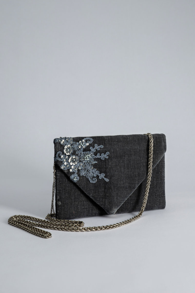 letterina velluto grigio - immagine 2